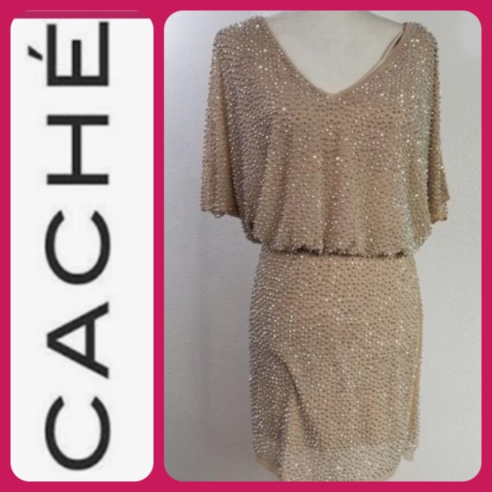 NWT sparkle CACHE embellished dress beautiful
